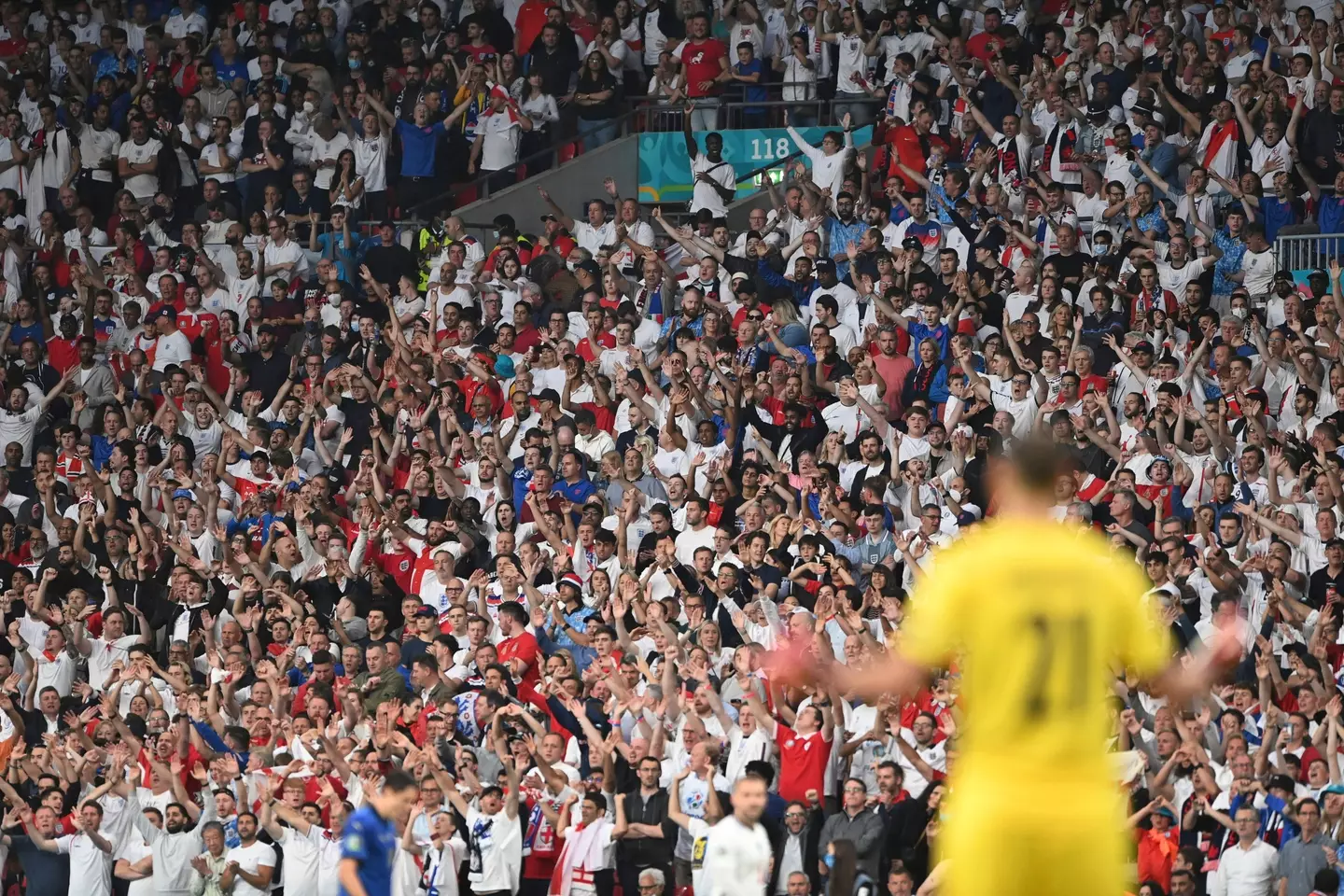 Fans packed into Wembley during the Euros. Image: Alamy