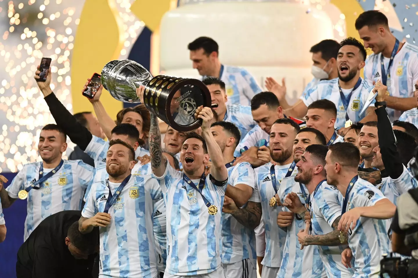 Messi with the Copa America title. Image: PA Images