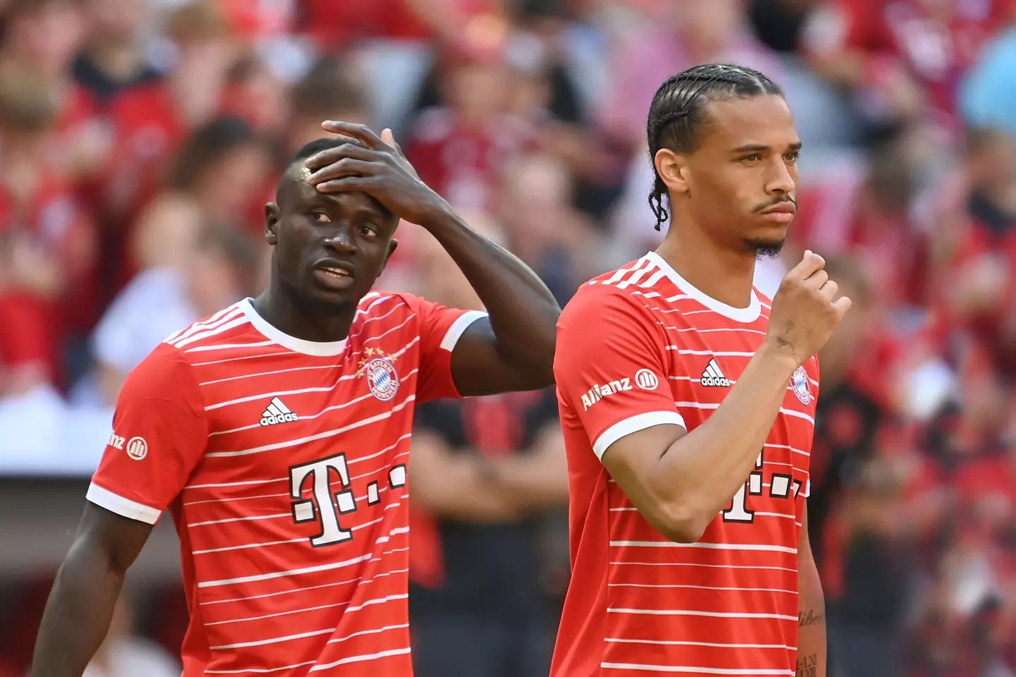 A confrontation between Mane and Bayern teammate Leroy Sane fuelled rumours of an exit. Image: Alamy
