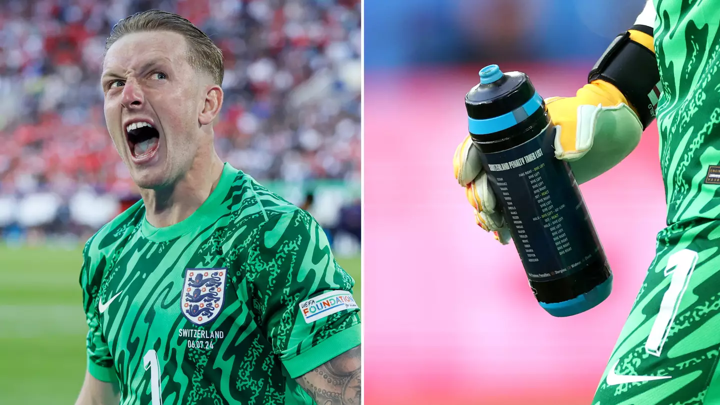 What Jordan Pickford had on his water bottle during England vs Switzerland penalty shootout spotted