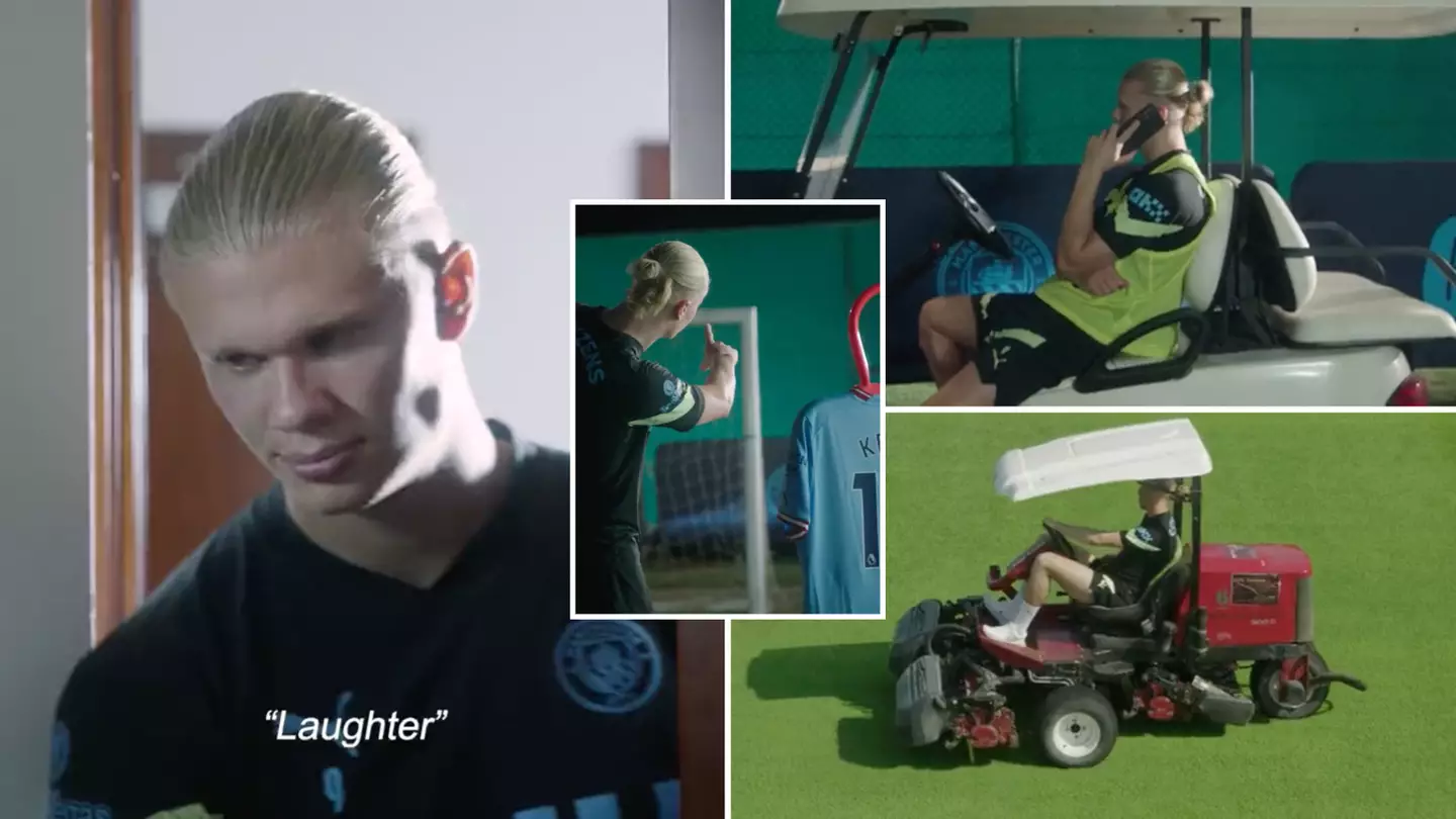 Video shows what bored Erling Haaland was doing whilst Man City teammates were at the World Cup
