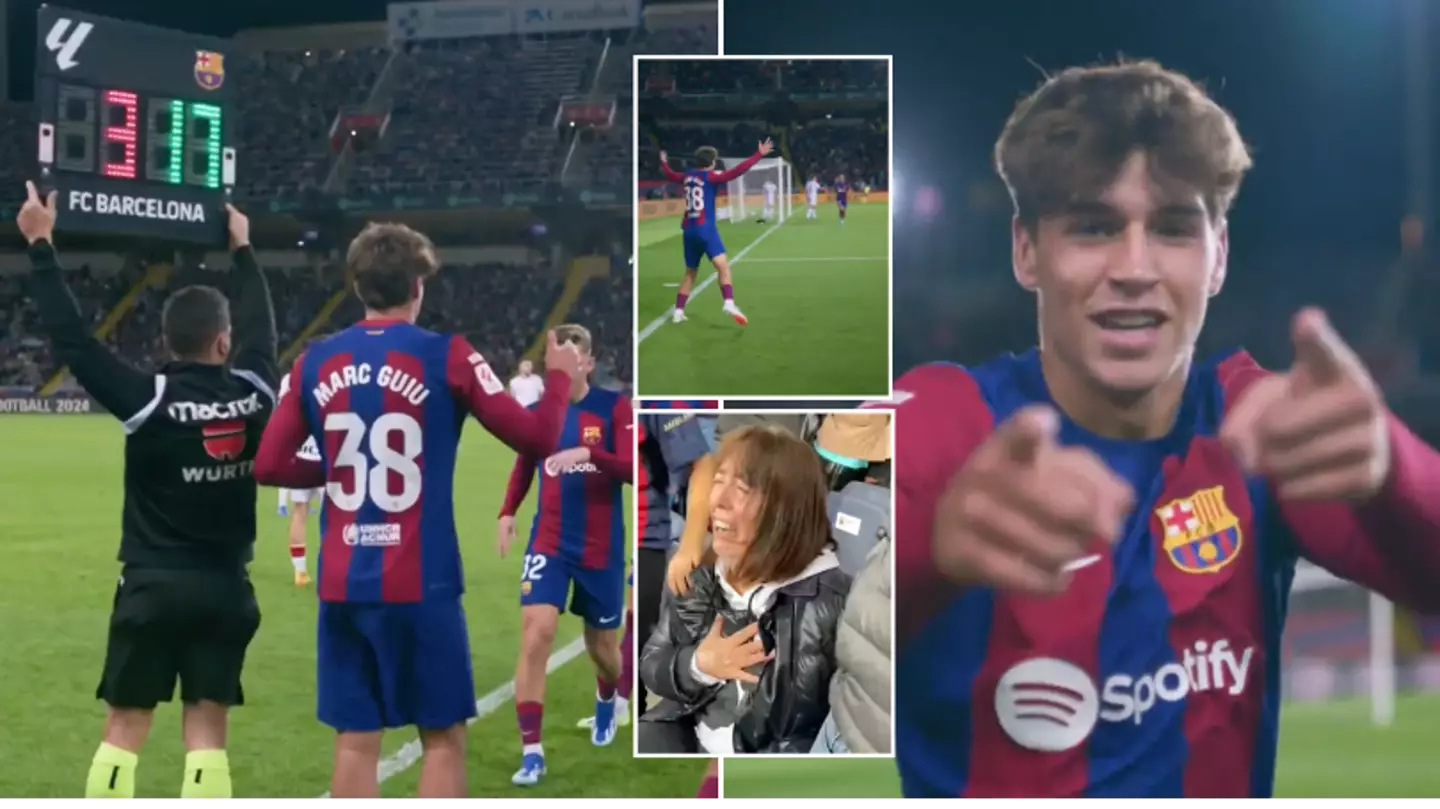 Marc Guiu, 17, scores winner on his Barcelona debut, just seconds after coming on as a substitute
