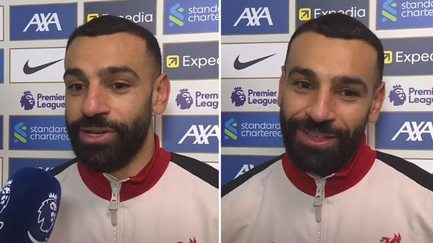 Mo Salah's two-word comment during post-match interview has got fans talking
