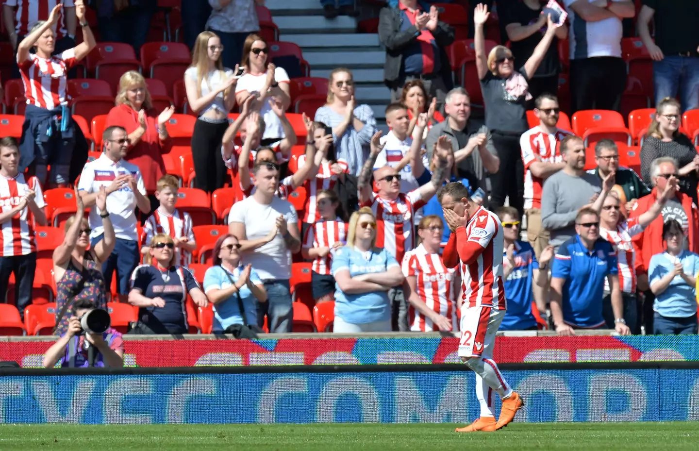 Xherdan Shaqiri after Stoke were relegated from the Premier League in 2018. Image credit: Alamy