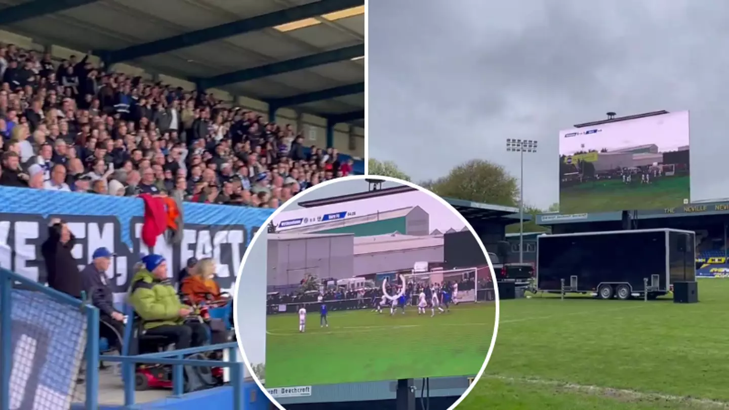 Footage inside Gigg Lane shows over 1,000 Bury fans fuming as stream of play-off final kept on buffering