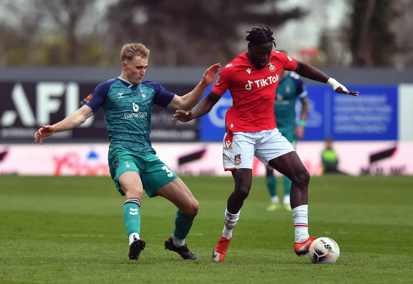 Jacob Mendy in action for Wrexham. Image: Alamy 