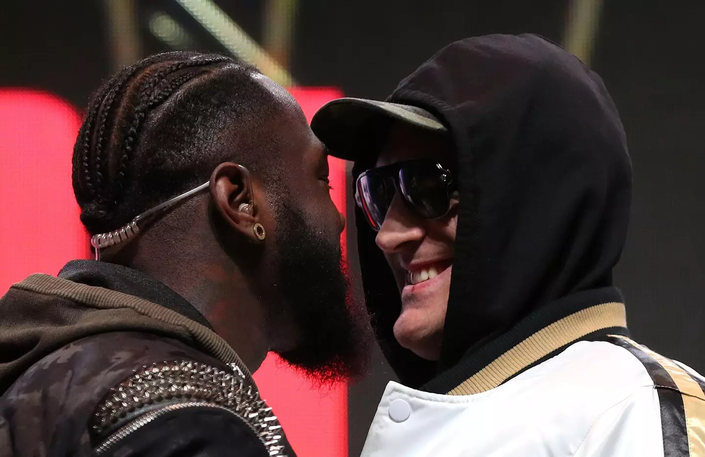 Deontay Wilder and Tyson Fury face off ahead of their bout. Image: Alamy 