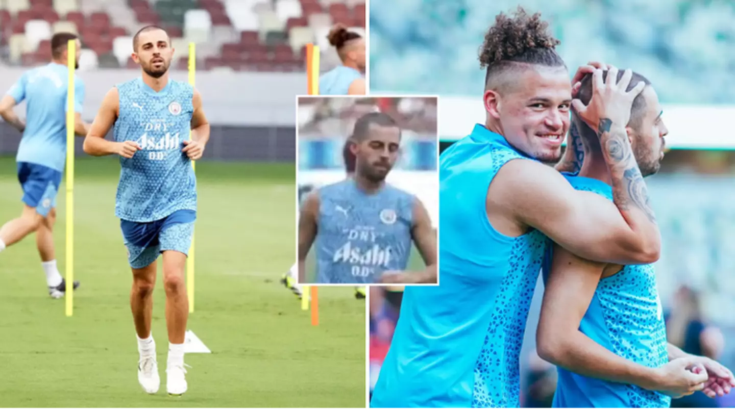 Bernardo Silva pictured with new look in Man City training - and fans think they know why