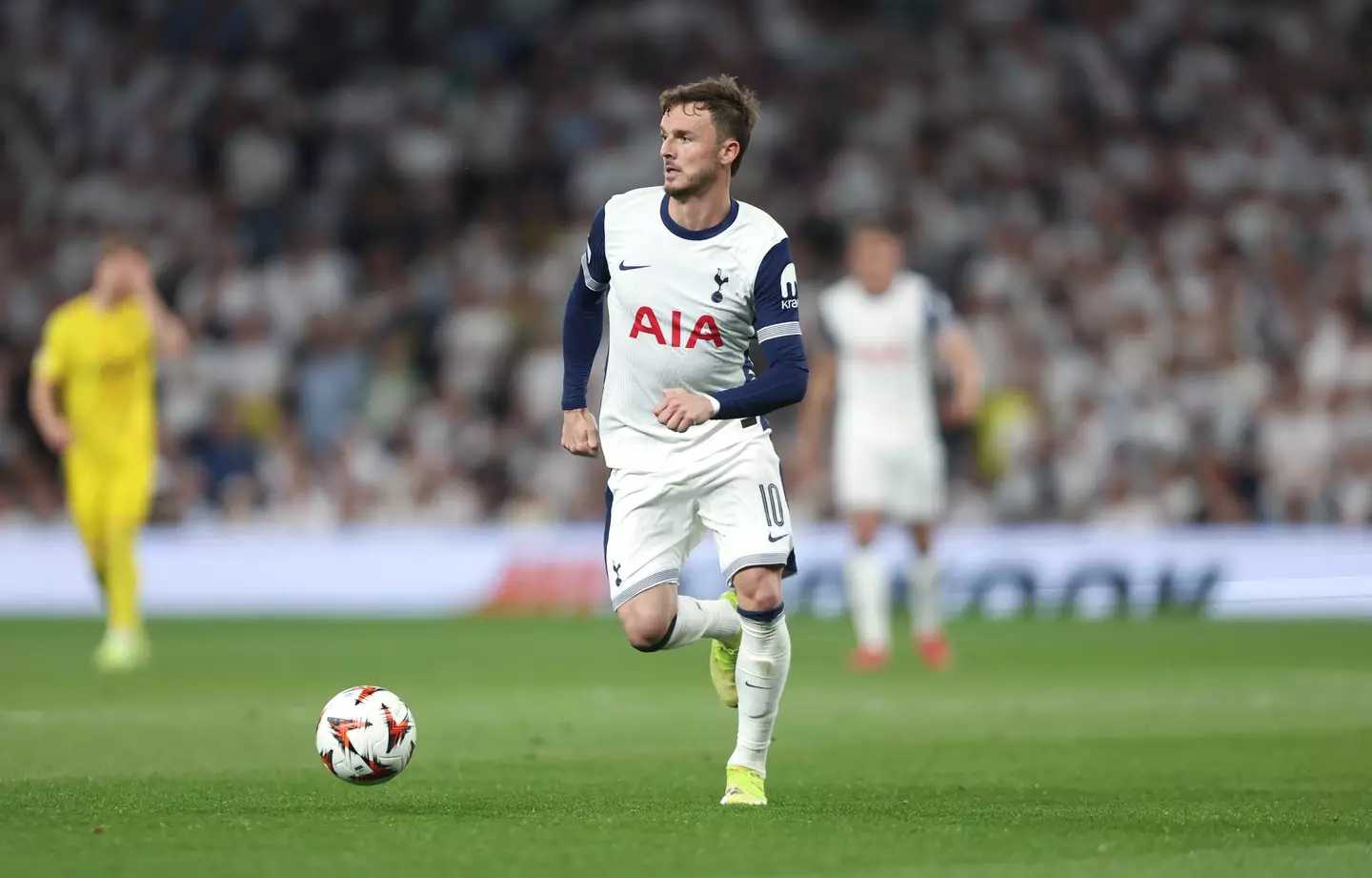 James Maddison in action for Tottenham before his injury. Image: Getty