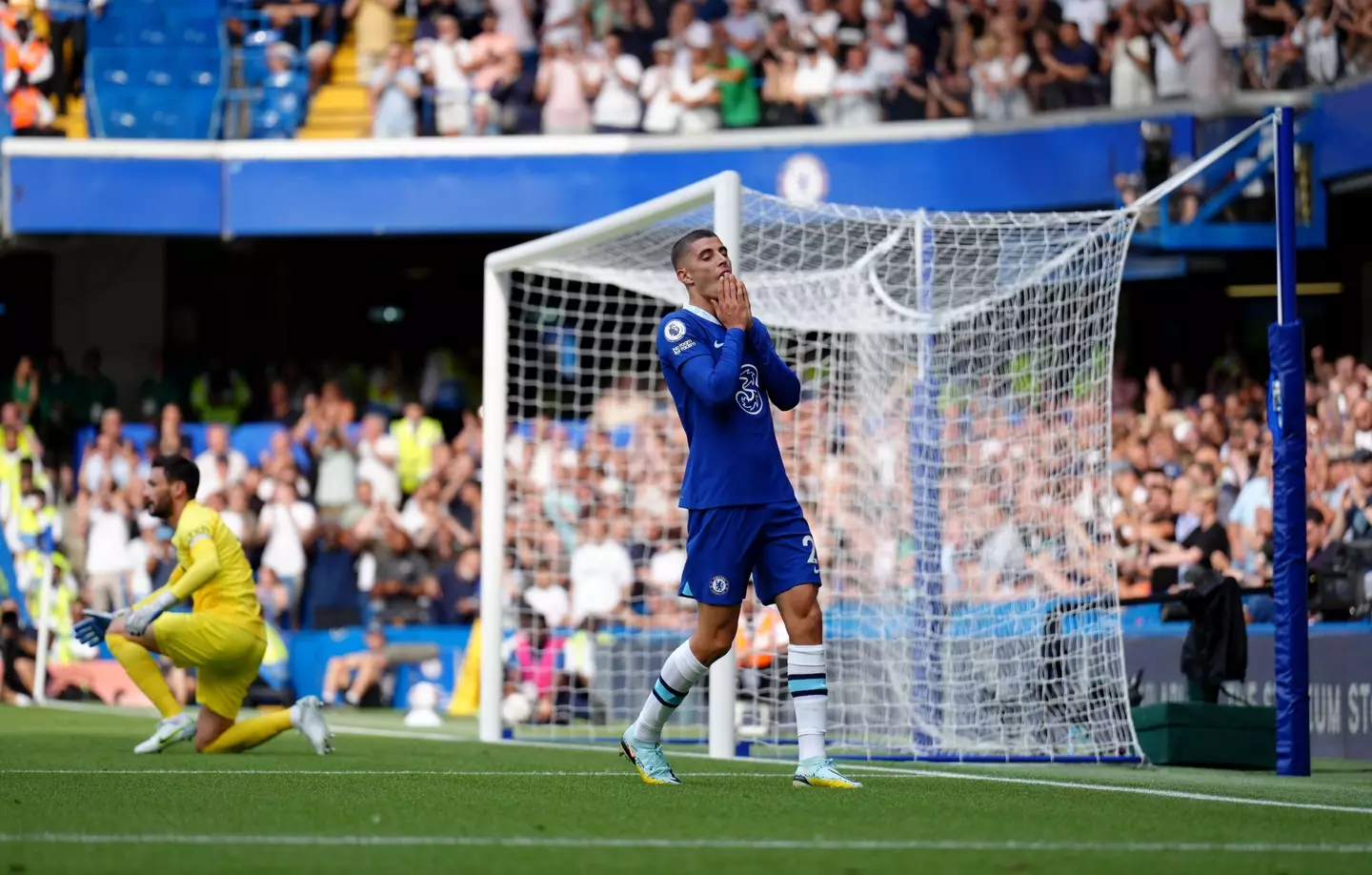 Kai Havertz reacting after a near miss vs Spurs. (Alamy)