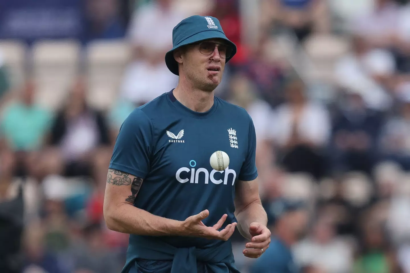Freddie Flintoff helps with the warm-up. Image: Getty