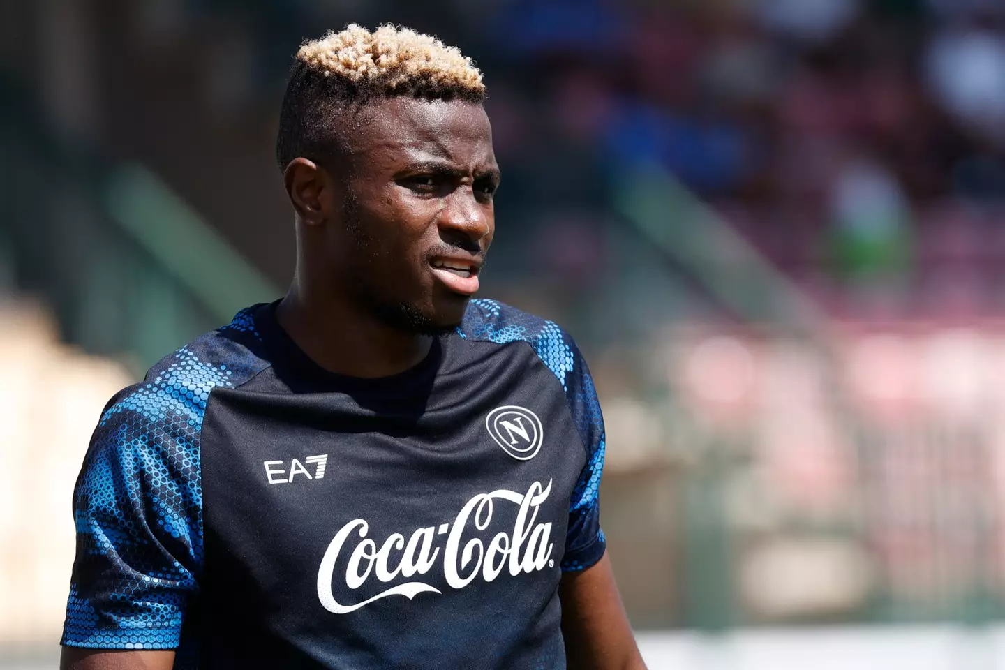 Victor Osimhen during a pre-season training session with Napoli. Image: Getty