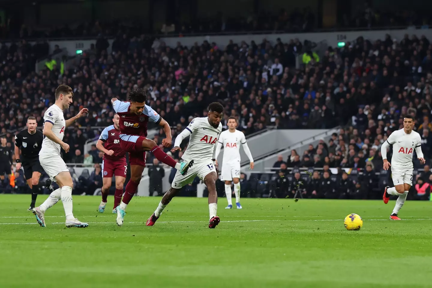 Watkins' seventh goal of the season condemned Spurs to a third successive defeat. (Image