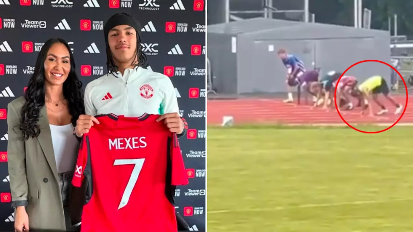 Man Utd's newest recruit runs 100m sprint in just 11.1 seconds and the footage is insane