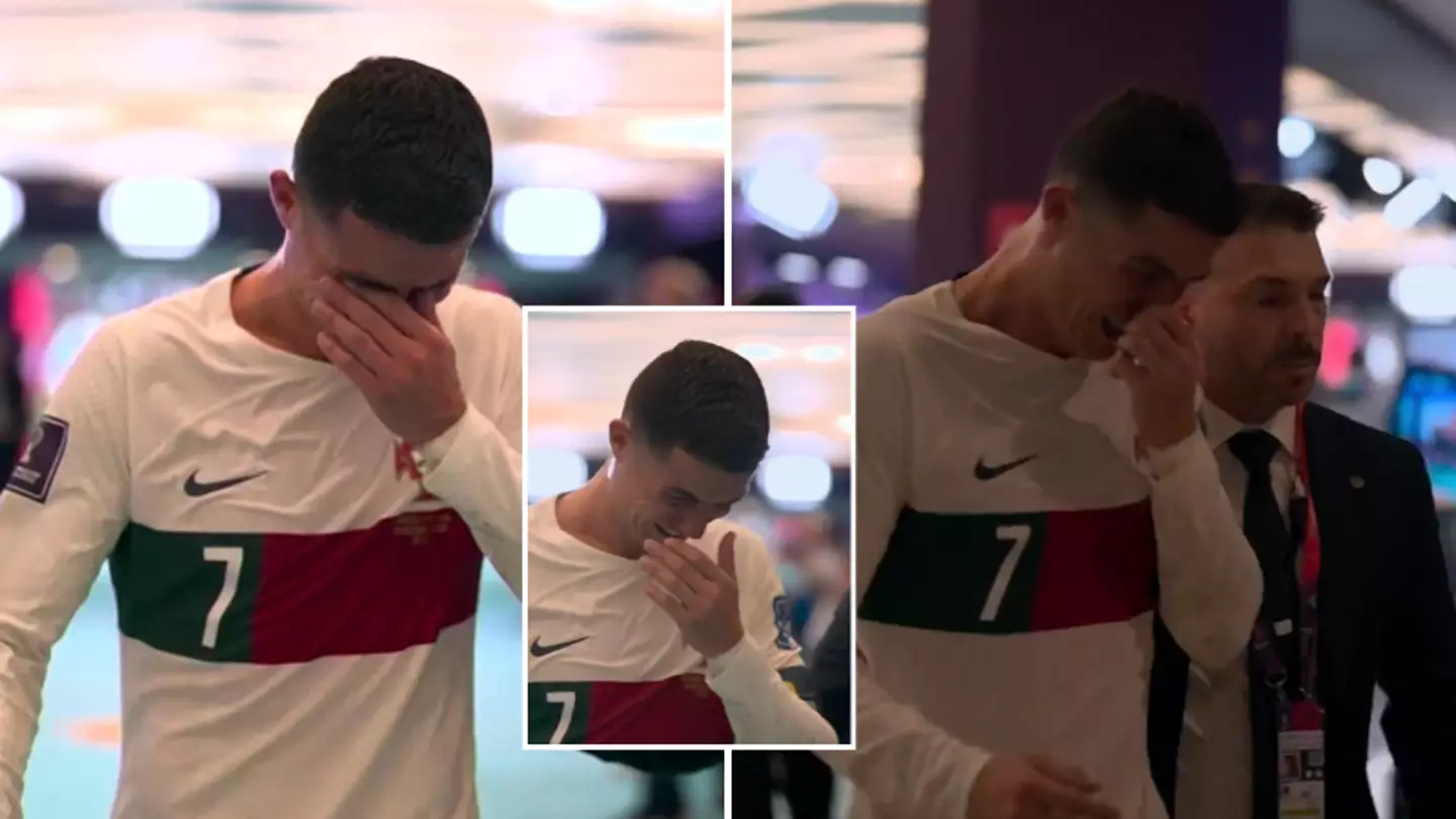 Cristiano Ronaldo was in tears as he walked down the tunnel after Portugal's World Cup exit