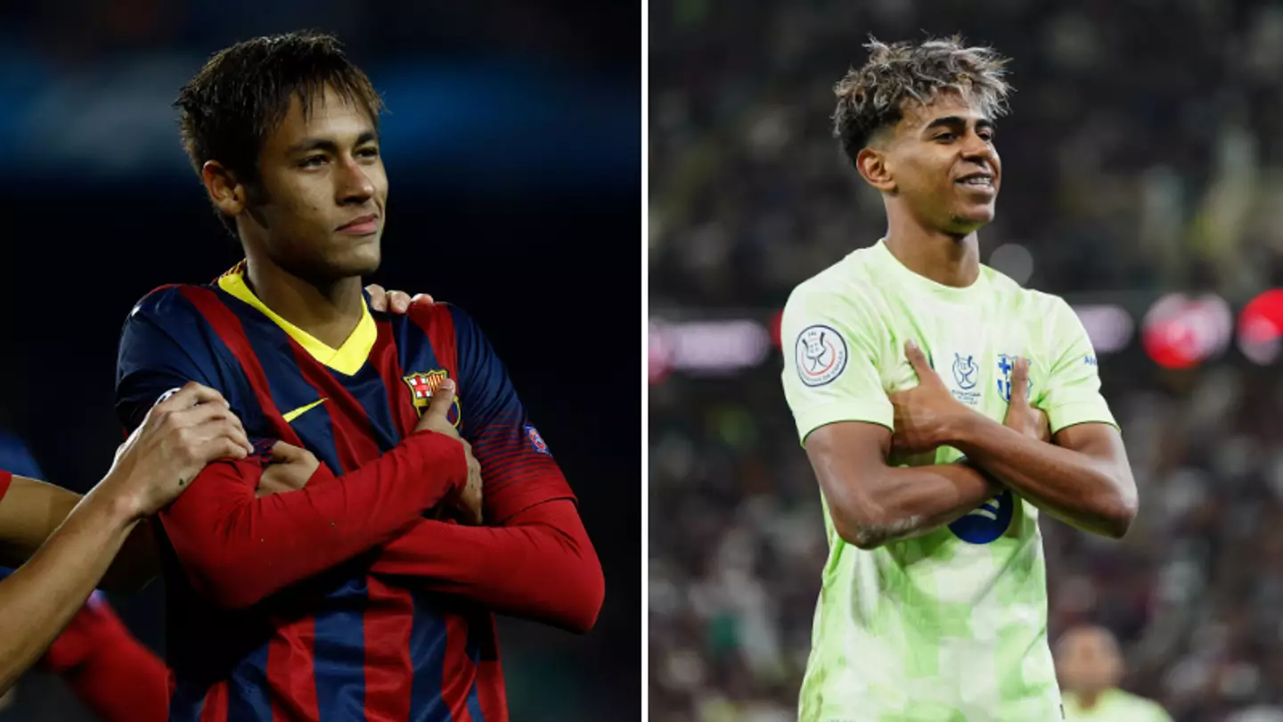 Barcelona fans spot what Neymar posted on Lamine Yamal's photo after he copied his goal celebration