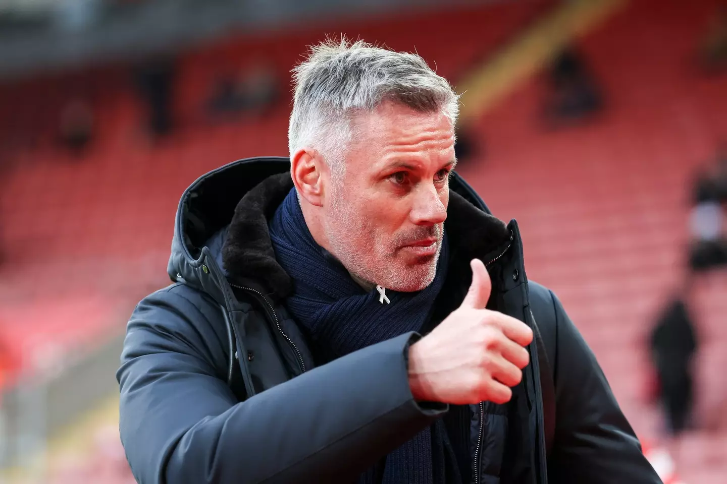 Jamie Carragher provided commentary for Liverpool's win over Southampton on Sunday. Image: Getty