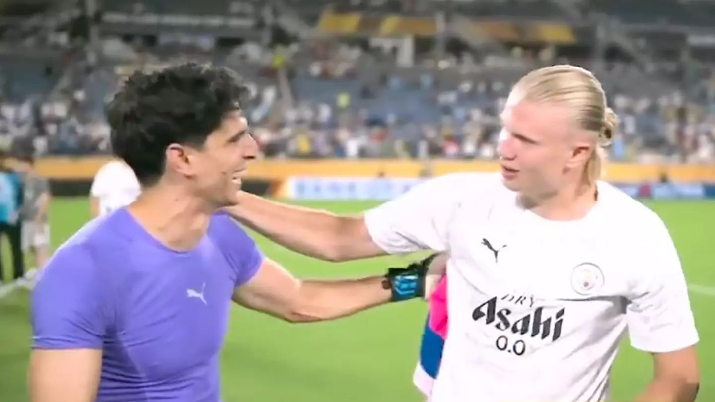 Fans think Erling Haaland aimed brutal dig at Man City teammate in full-time chat with Al Hilal player