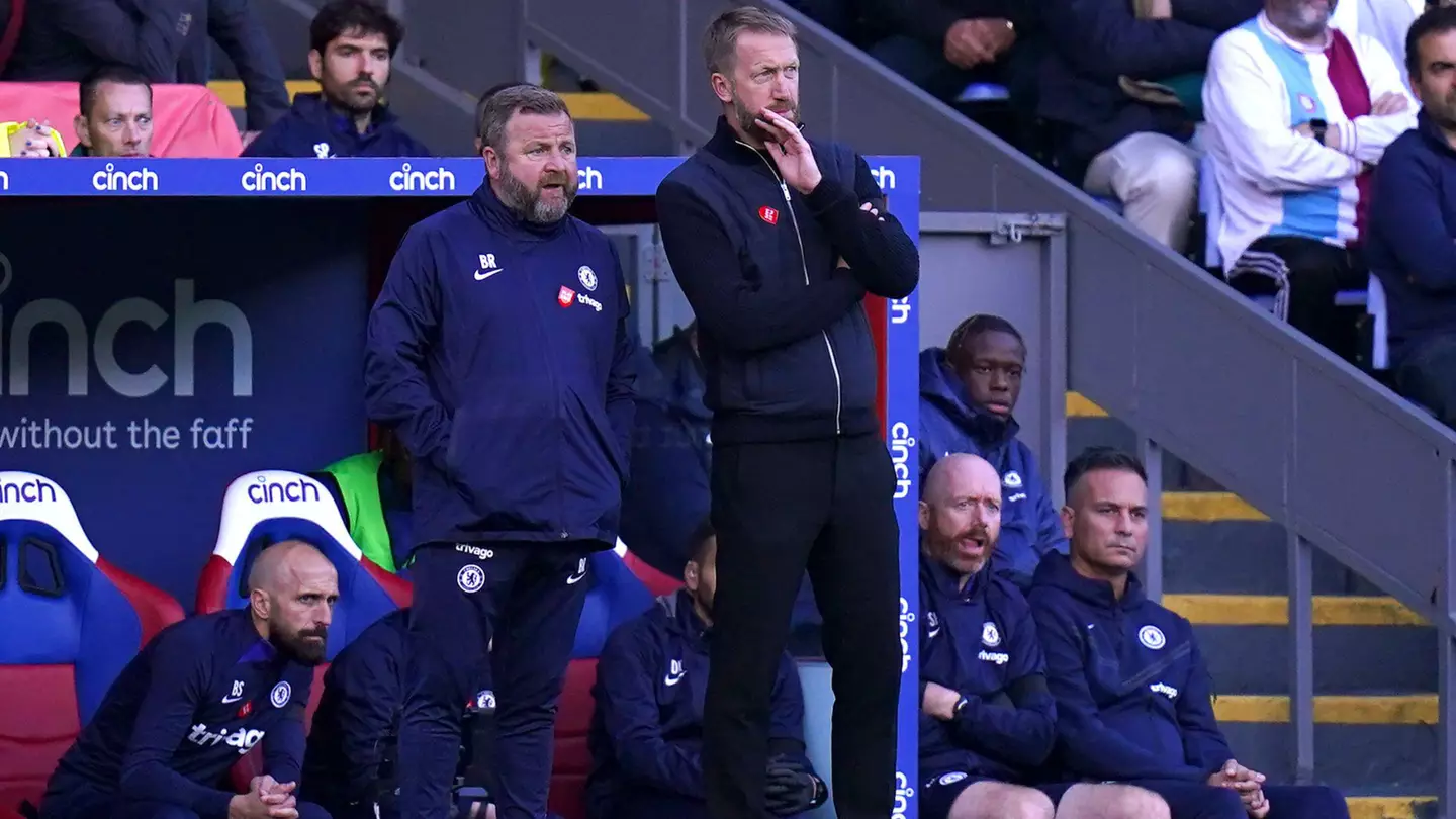 Chelsea manager Graham Potter (right) during the Premier League match at Selhurst Park, London. (Alamy)