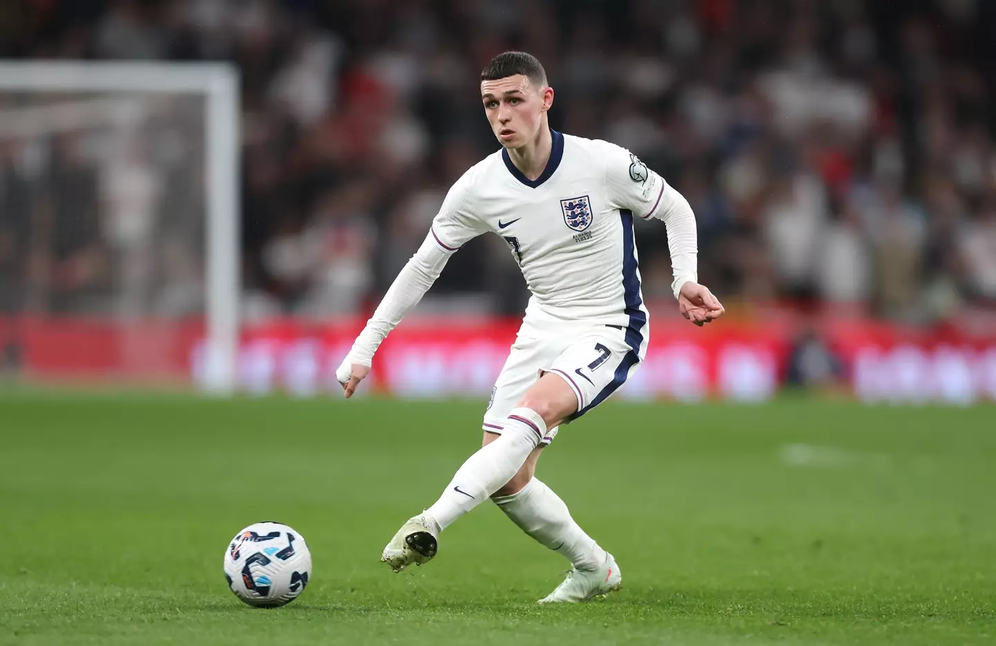 Phil Foden in action for England. Image: Getty