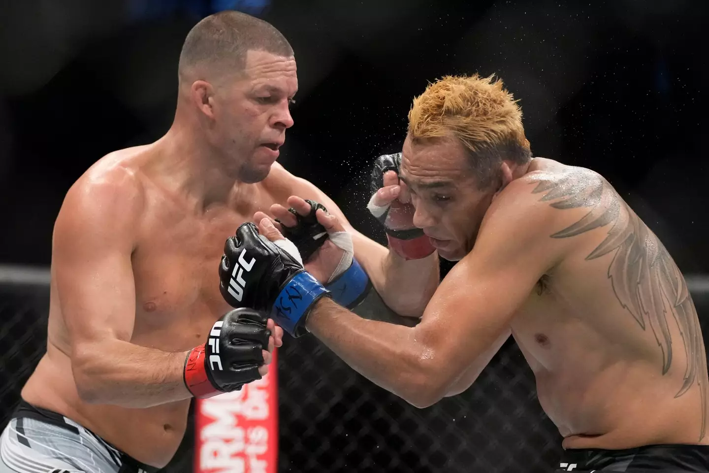 Nate Diaz in action against Tony Ferguson. Image: Alamy