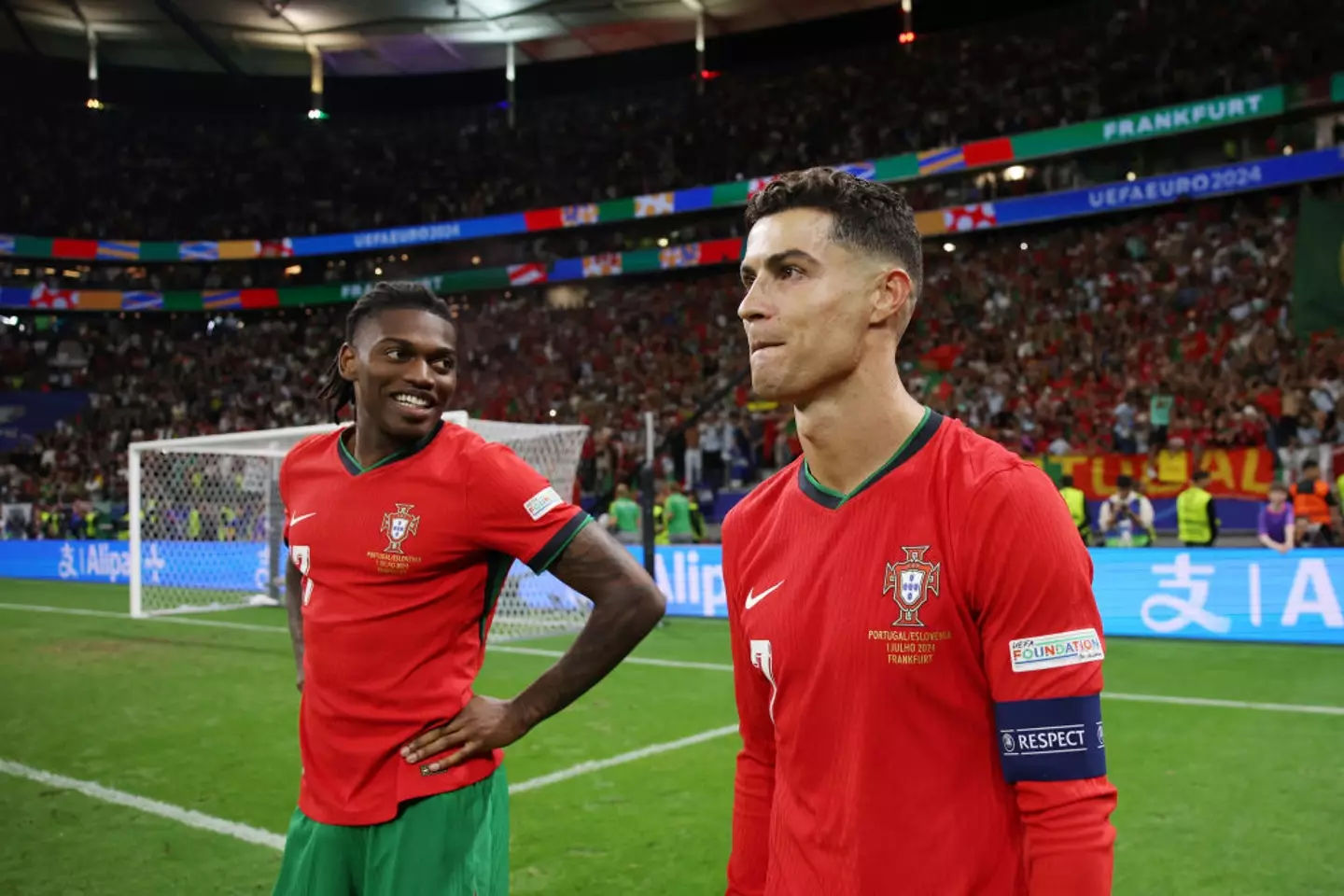 Rafael Leao and Cristiano Ronaldo both represented Portugal at Euro 2024. (Image: Getty)