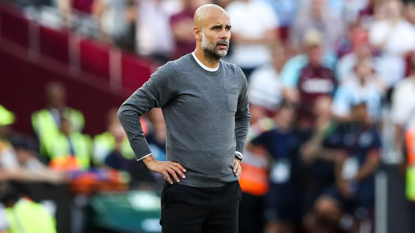 Pep Guardiola looks on vs West Ham (MI News & Sport / Alamy)