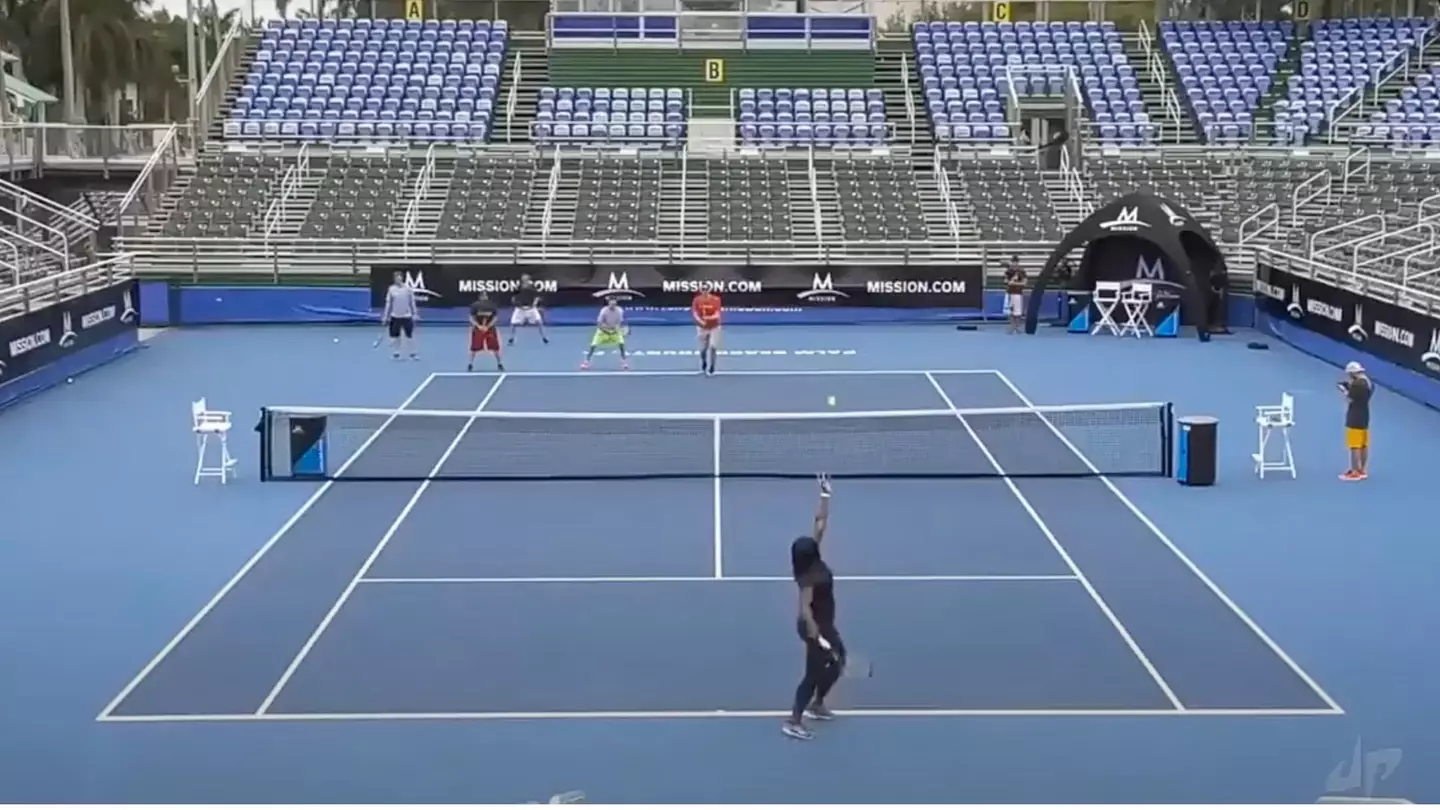 Serena Williams once took on five 'average men' at the same time and the footage is remarkable