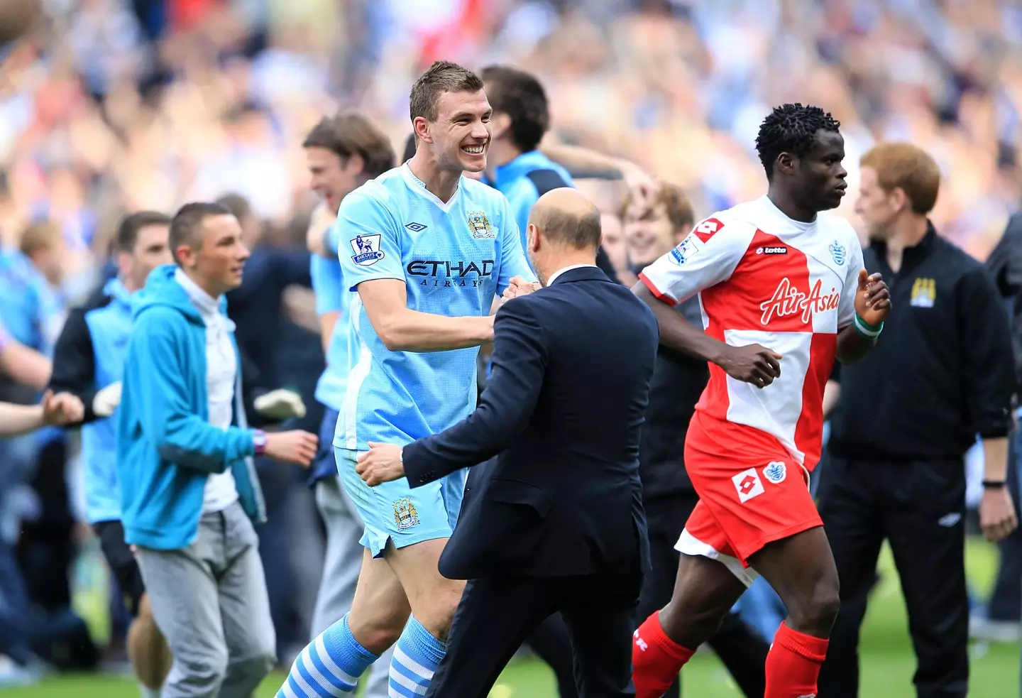 Without Dzeko's goal in 2012 there would have been no comeback win for the title. Image: Alamy