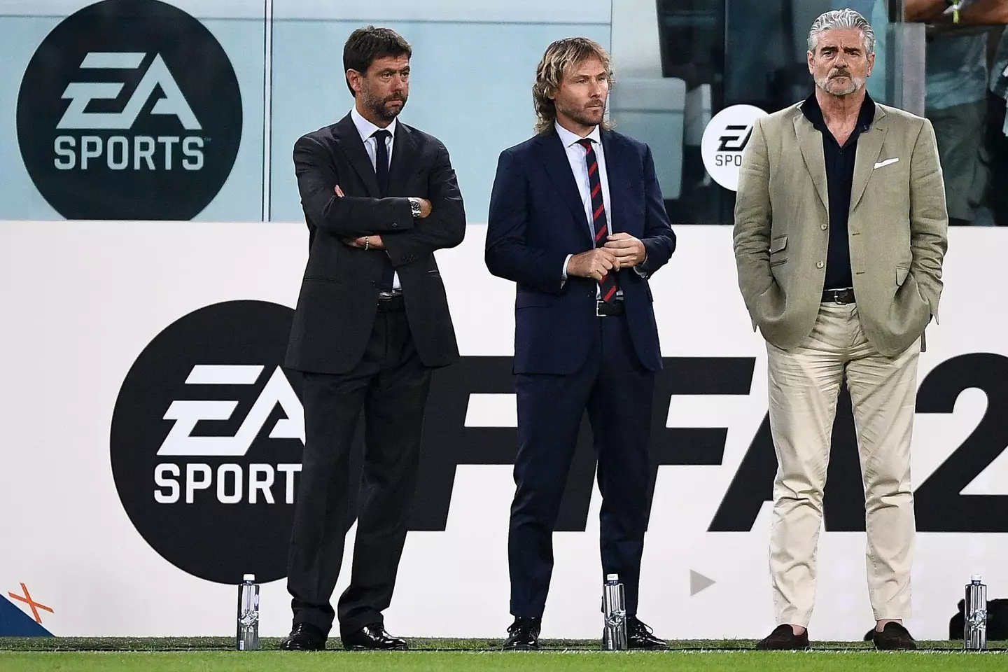 Andrea Agnelli, Pavel Nedved and Maurizio Arrivabene.