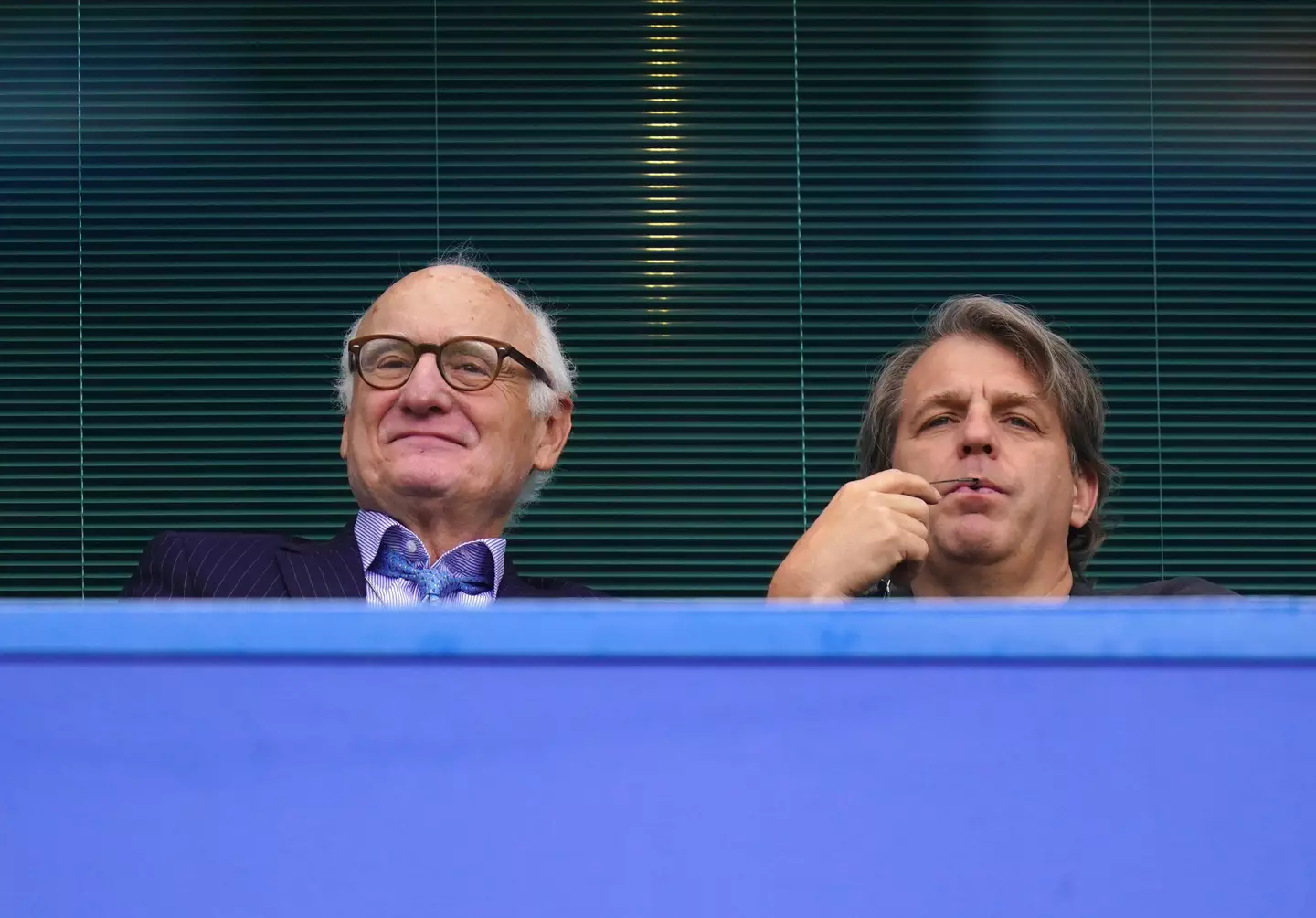 Chelsea Chairman Bruce Buck and co-owner Todd Boehly at Stamford Bridge. (Alamy)