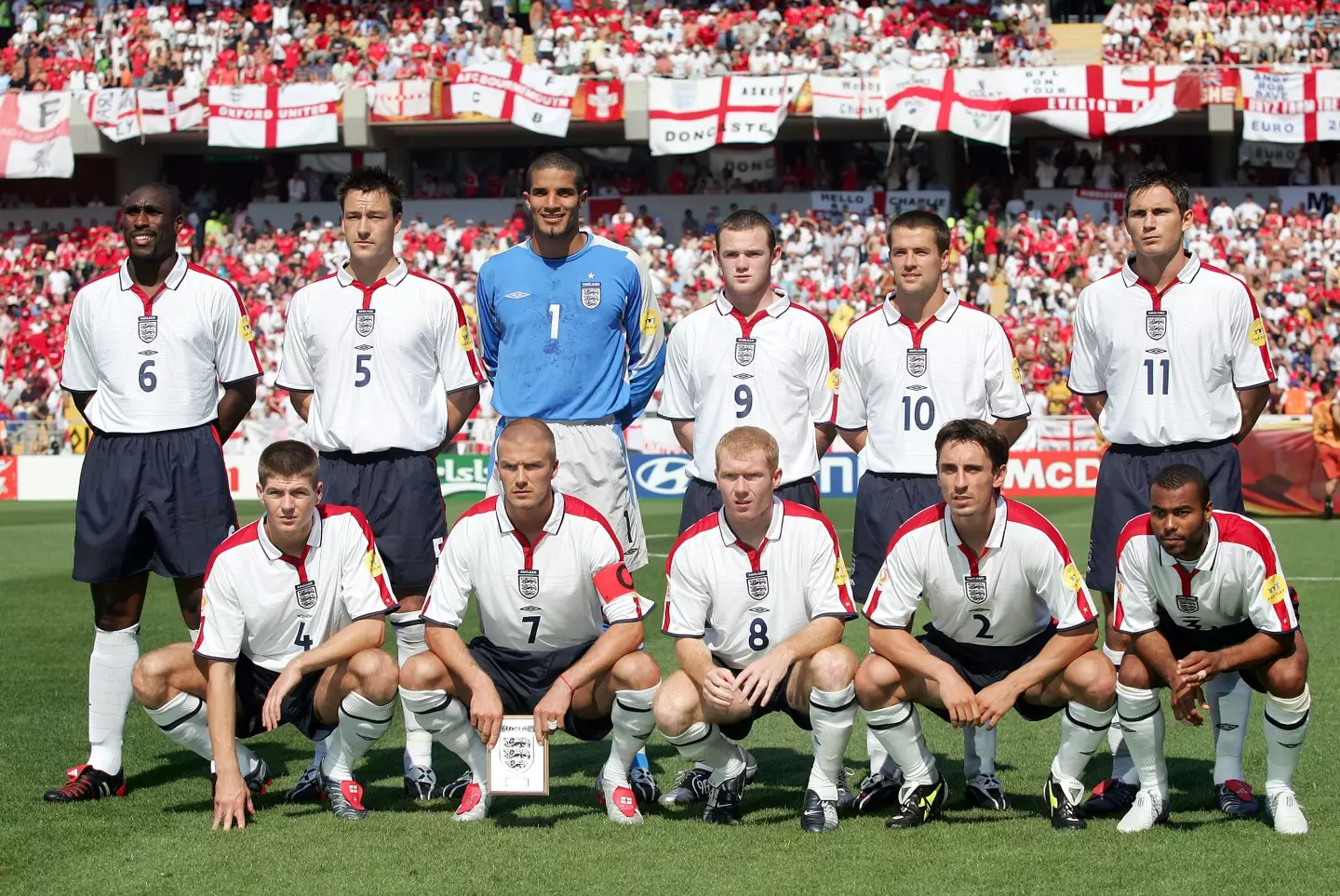 England's 'Golden Generation' lining up at Euro 2004. (Image