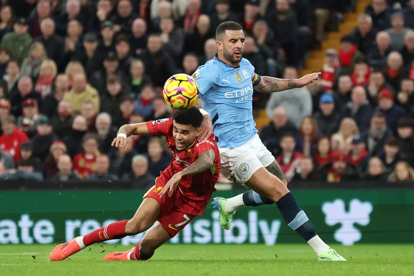 Kyle Walker's first-half performance against Liverpool received criticism from a spate of City fans (Getty)