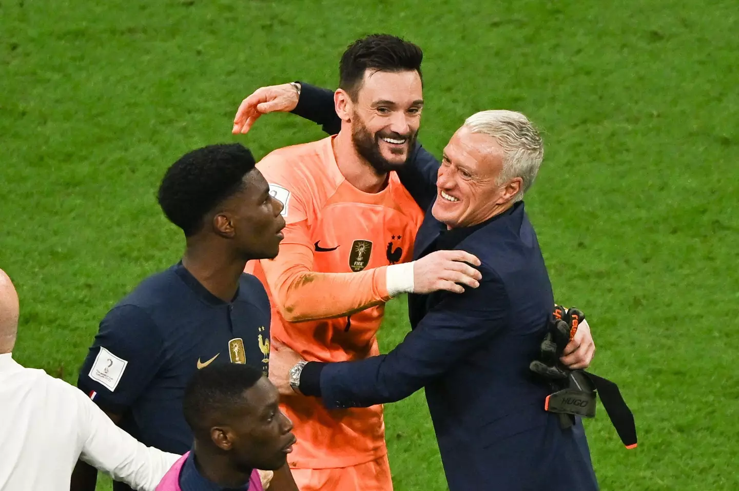 Lloris with Deschamps at full-time. (Image