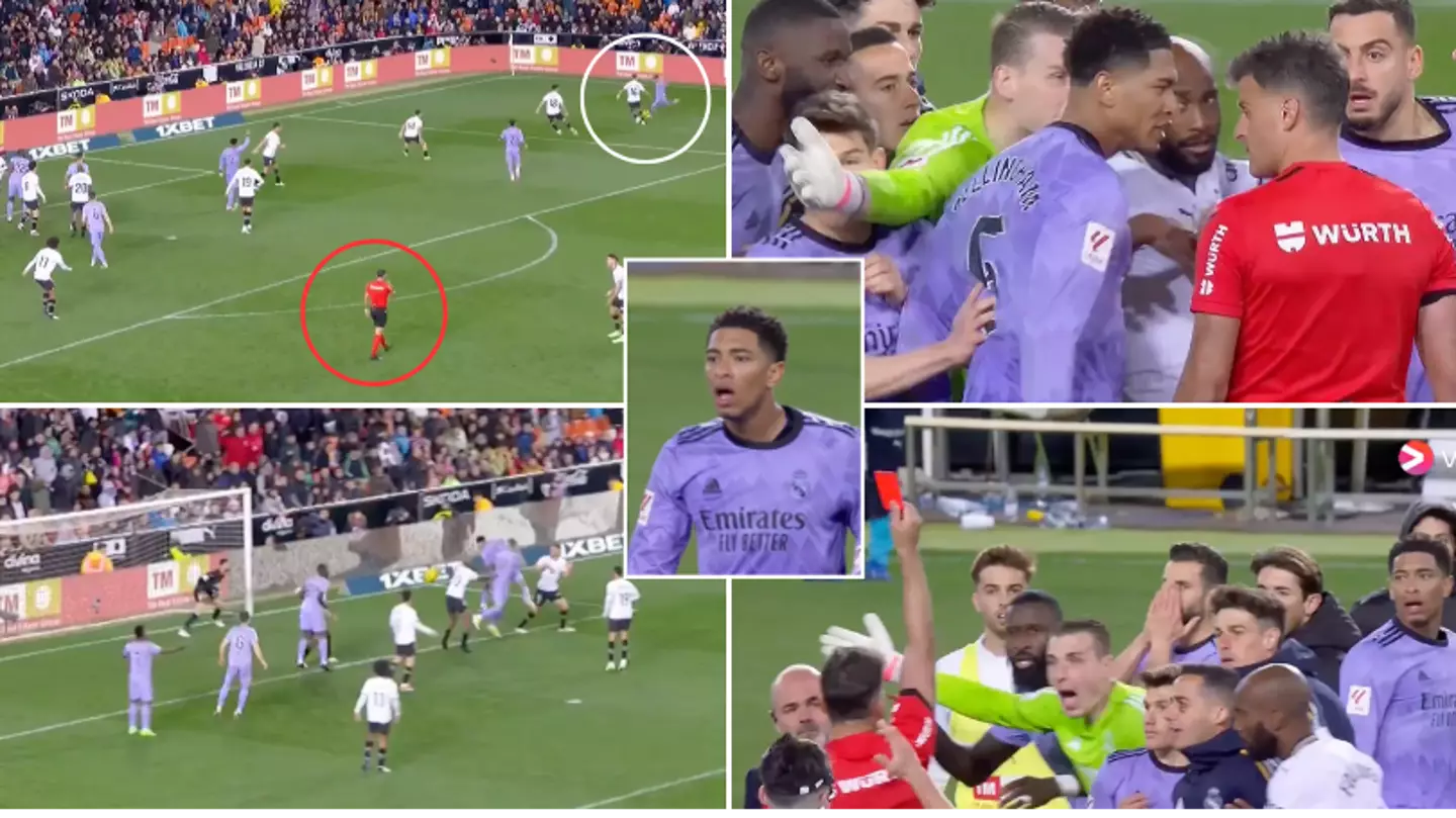 Jude Bellingham sent off after being controversially denied last-second winner against Valencia