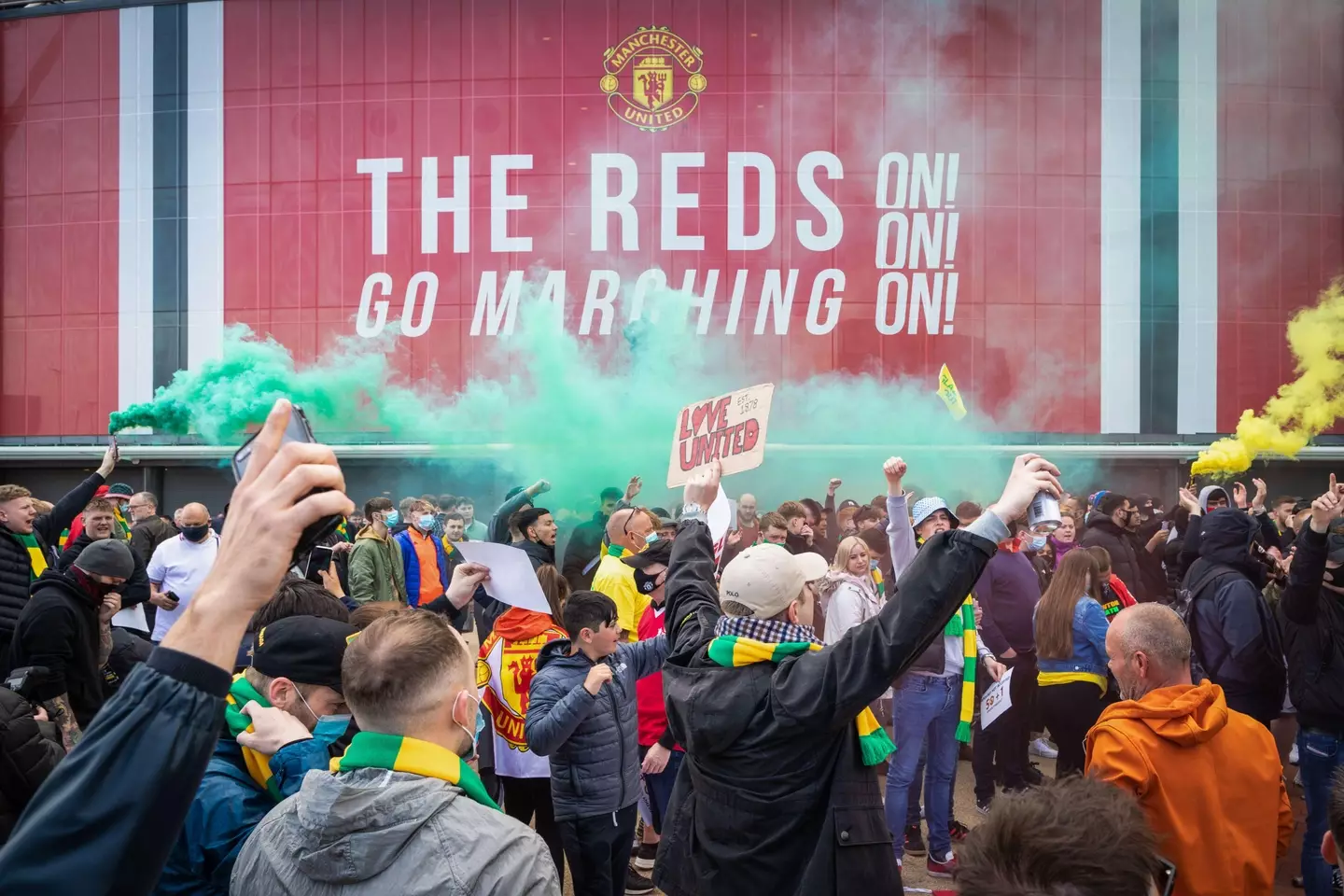 The protest on May 2nd 2021 was to vast that the Premier League had to suspend the fixture due to safety concerns. (Alamy)
