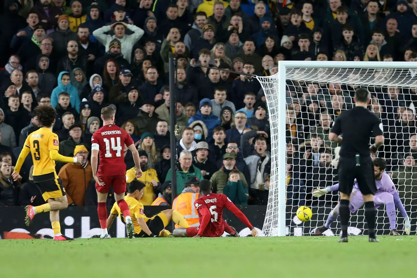 Wolves score their second goal. Image: Alamy