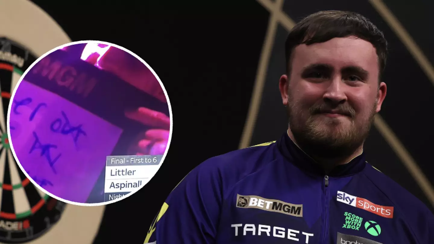 England player spotted in crowd during Luke Littler match and the message he held up has got people talking