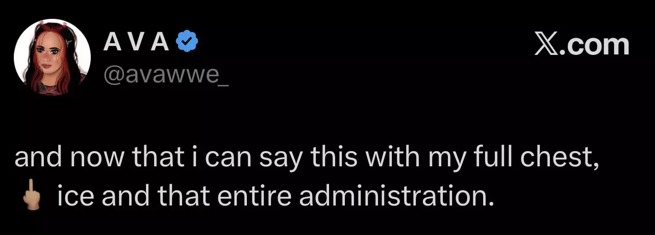 Ava posted about Donald Trump and ICE. Image: Getty