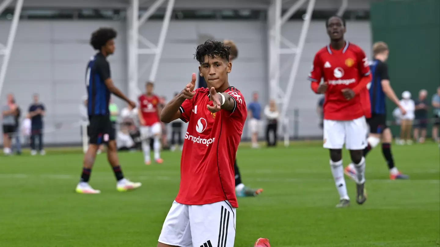 Footage of 14-year-old Man Utd wonderkid who will train with first-team has got fans talking