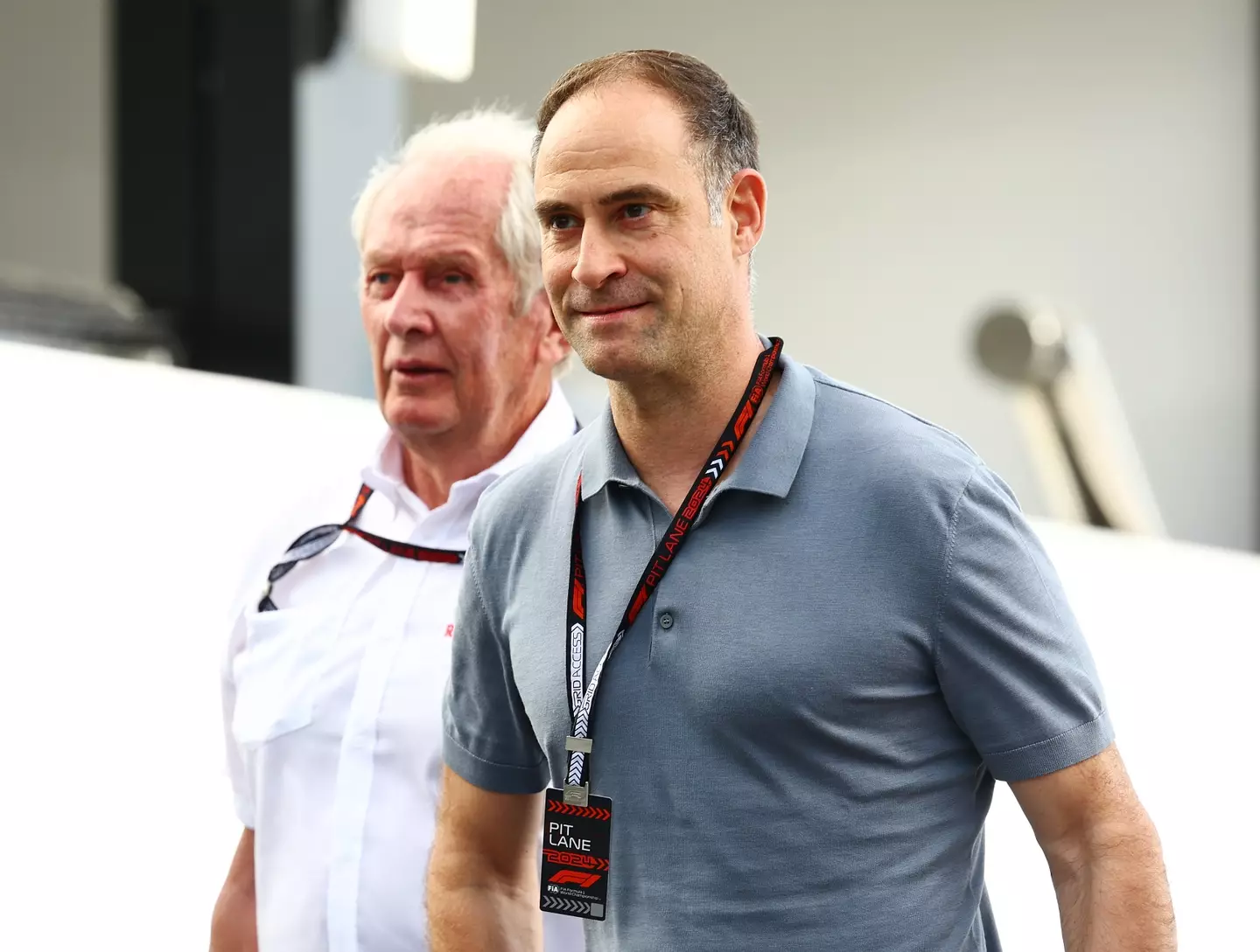 Dr Helmut Marko and Red Bull head of sport Oliver Mintzlaff. (