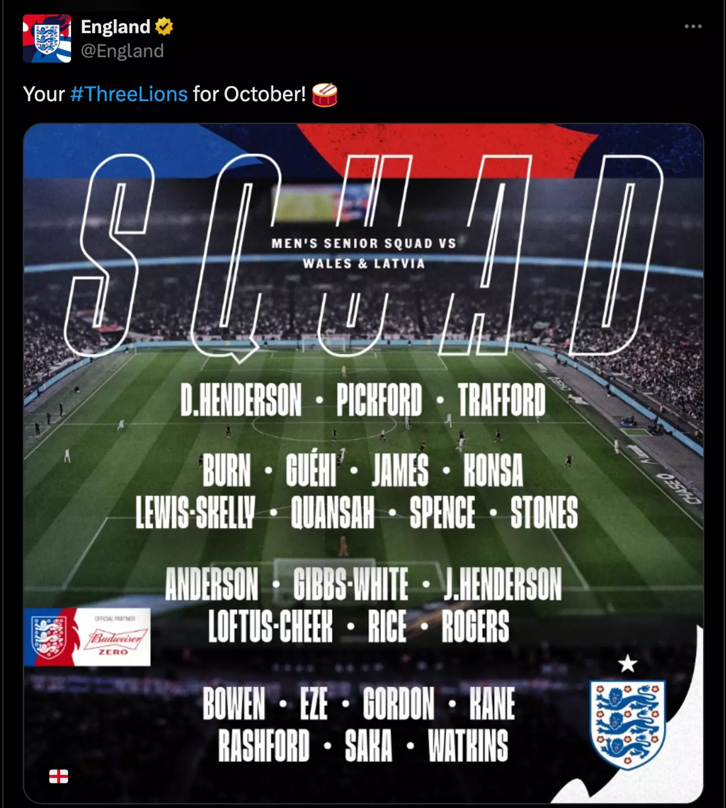 الصورة: تويتر/إنجلترا