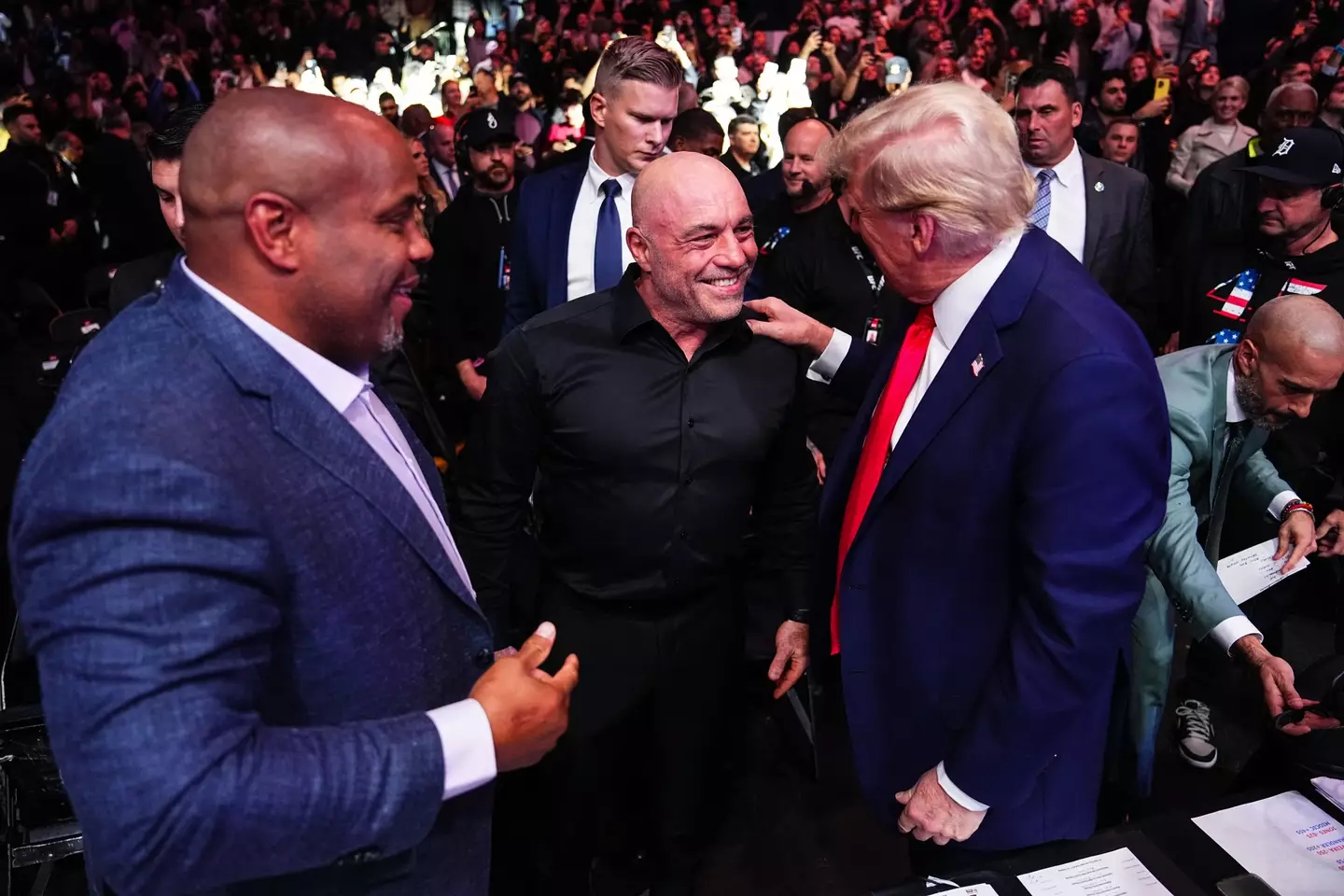 Joe Rogan had President-elect Donald Trump on his podcast. Image: Getty