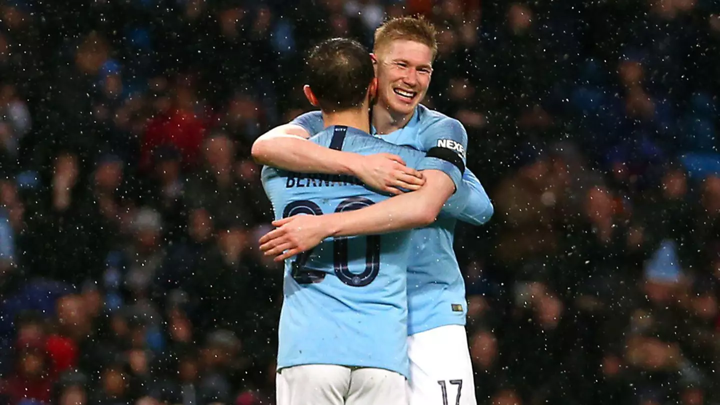 Bernardo Silva and Kevin De Bruyne (Image: PA Images/Alamy)