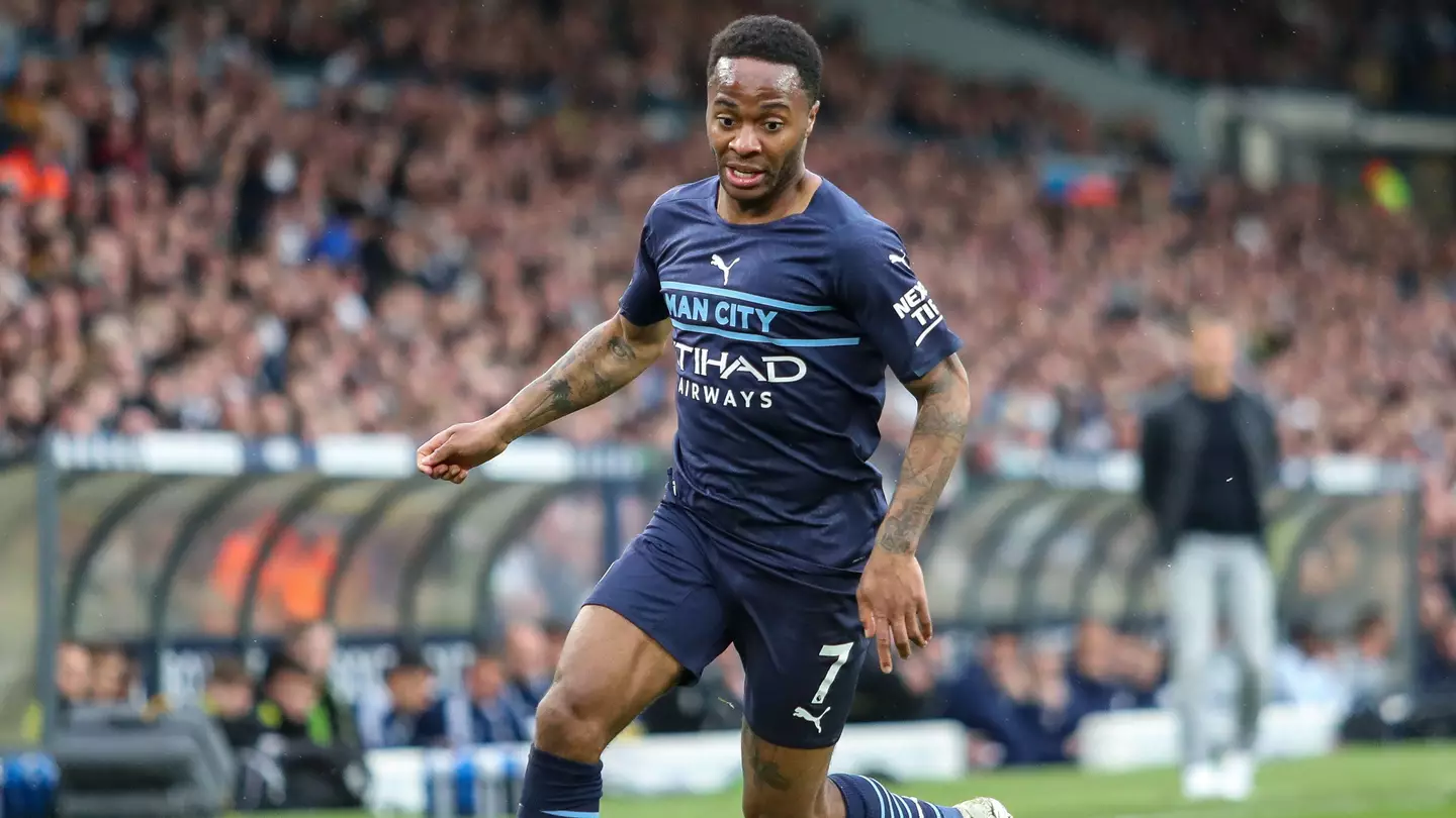 Raheem Sterling of Manchester City on the ball during the game. (Alamy)