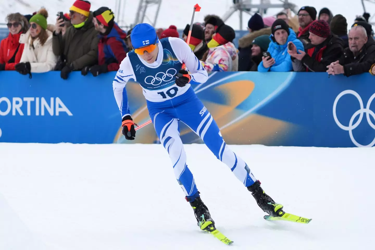 Finland's Eero Hirvonen in action at the Winter Olympics. Image: Getty