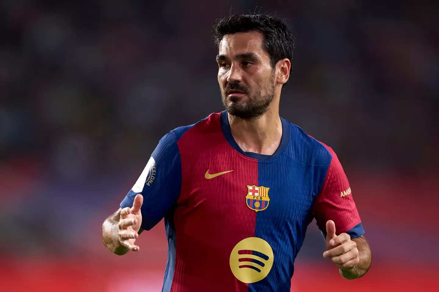 Ilkay Gundogan in pre-season action for Barcelona. Image: Getty