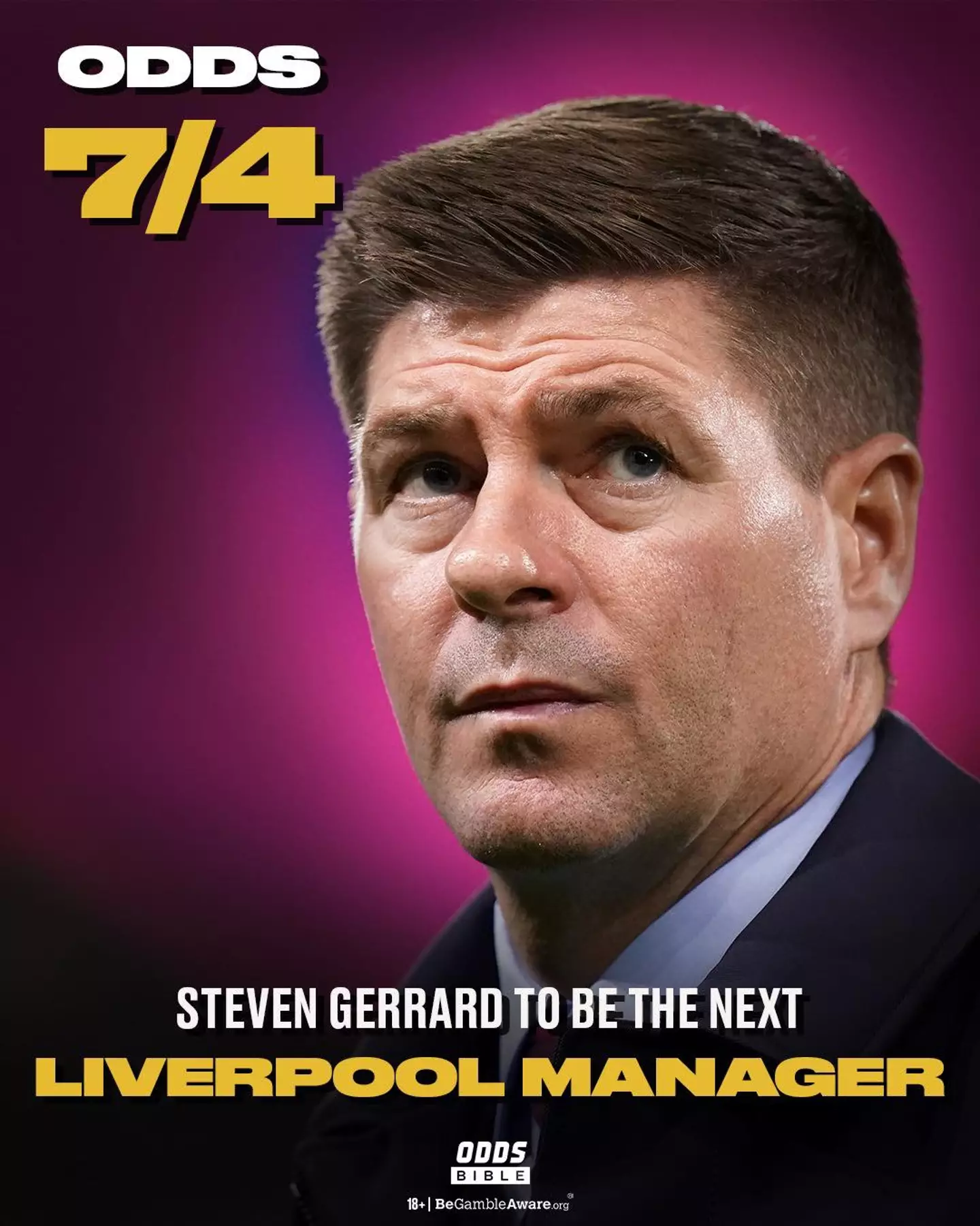 Gerrard is favourite. Image: ODDSbible