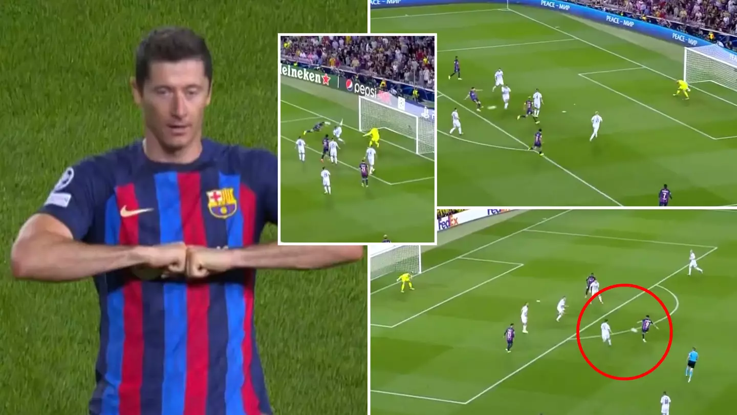 Robert Lewandowski scored a hat-trick on his CL debut for Barcelona, he is inevitable