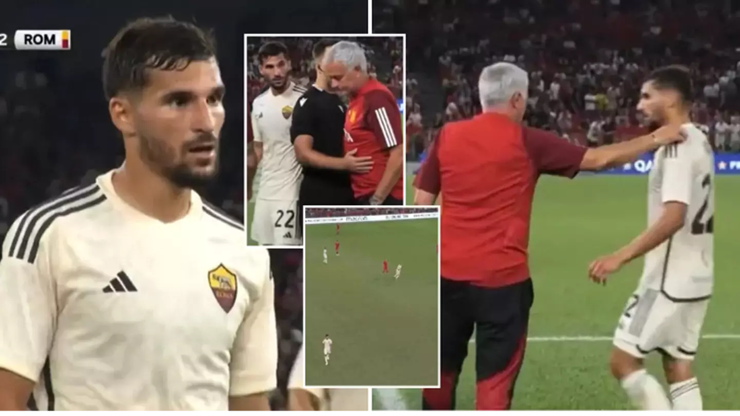 Jose Mourinho takes off Houssem Aouar during friendly despite using all of his substitiutions